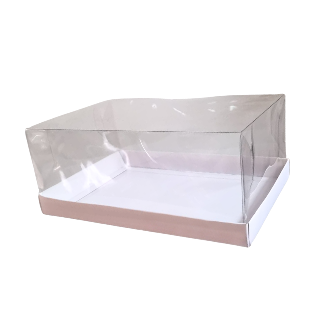 BASE BLANCA TAPA TRANSPARENTE (24X16X10)