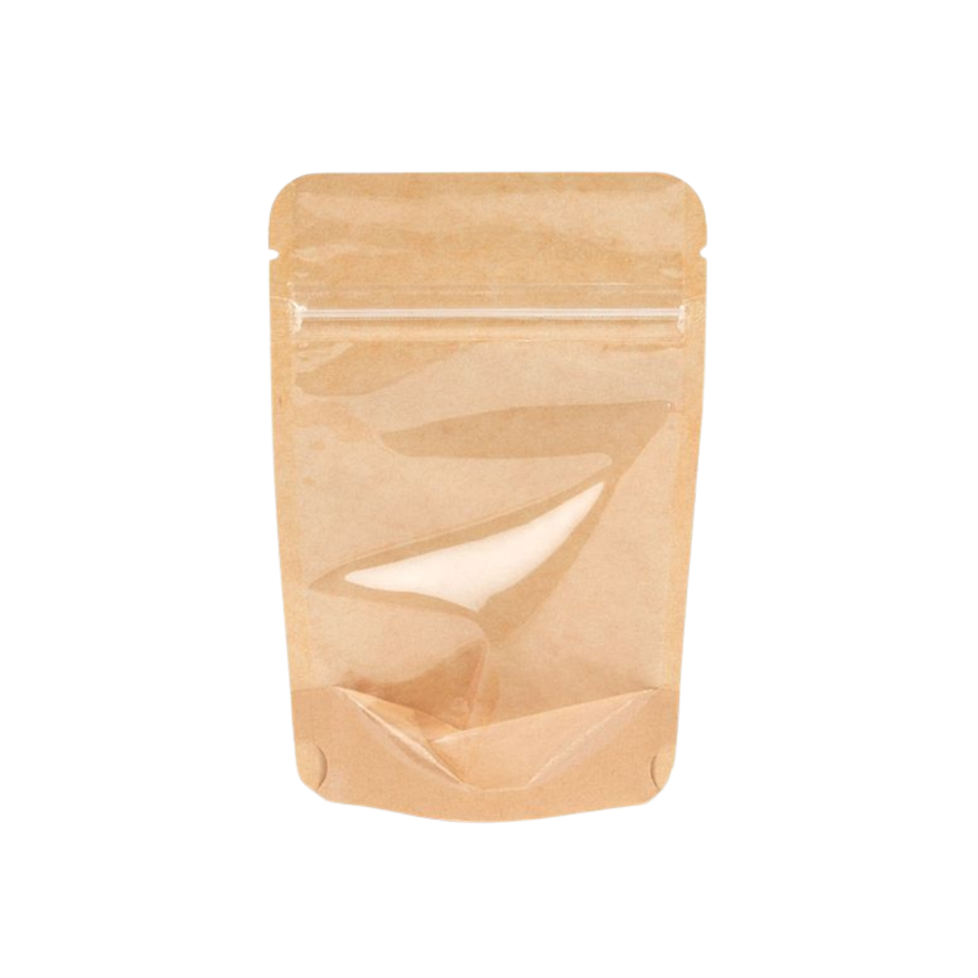 BOLSA STANDUP KRAFT/TRANSPARENTE