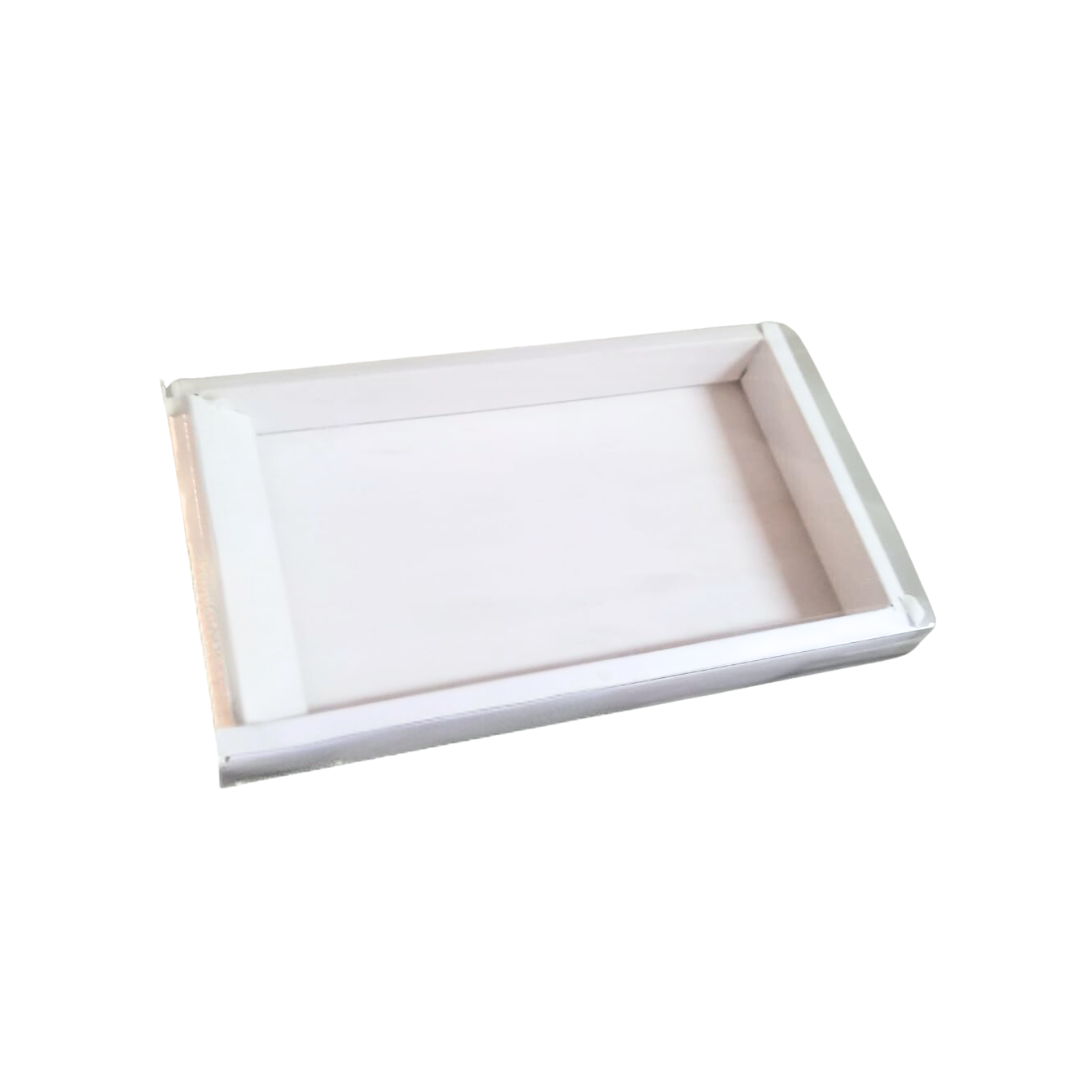 CAJA BLANCA TAPA TRANSPARENTE (19X11X2)