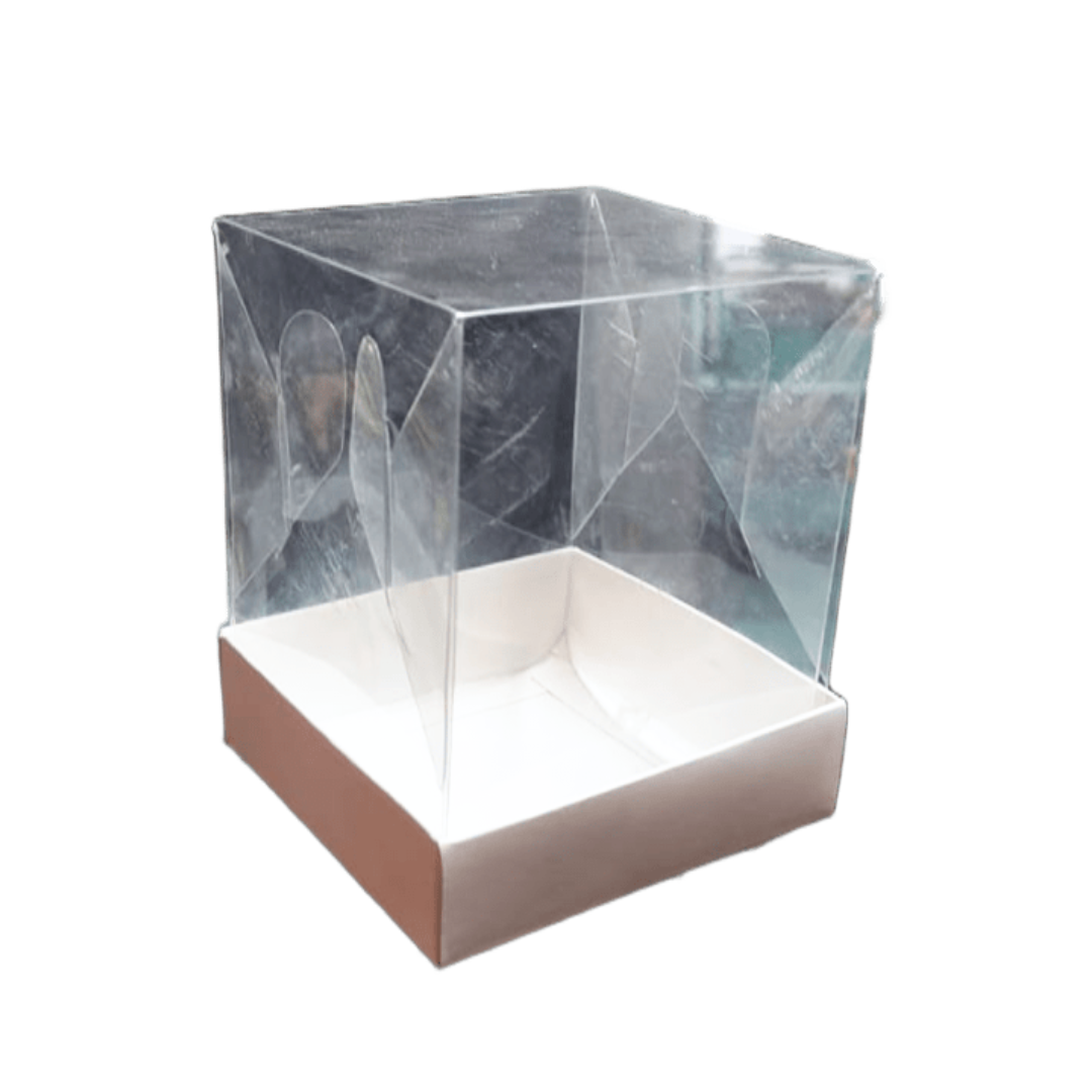 BASE BLANCA TAPA TRANSPARENTE (8X8X10)