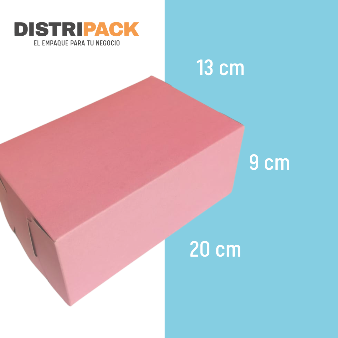 CAJA PANADERA ROSA 20X13X9 CMS