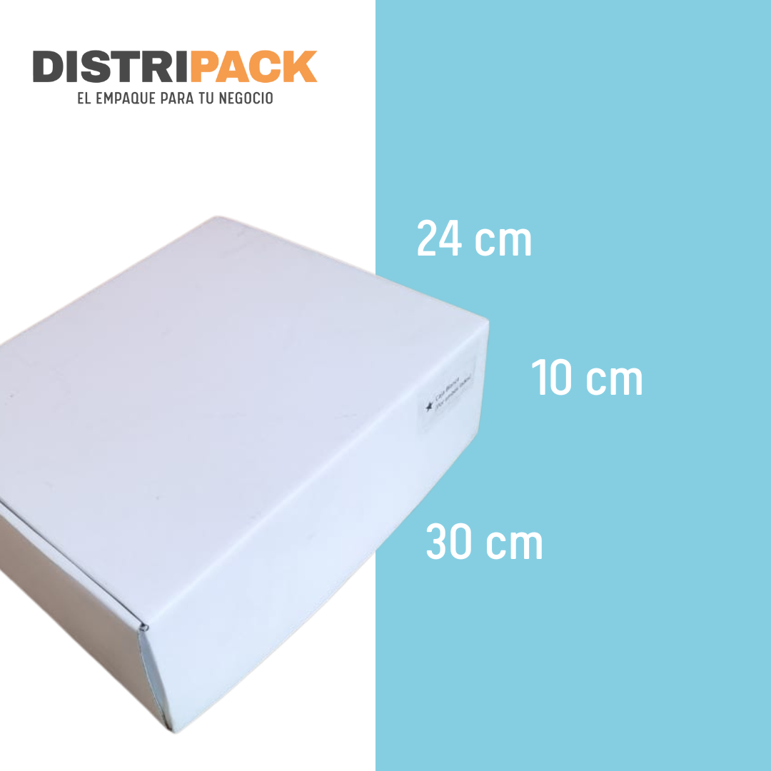 Caja de Cartón 30x24x10 BLANCA AMBOS LADOS