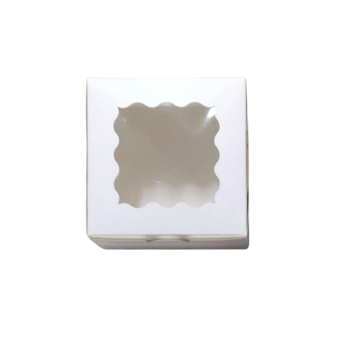 CAJA BLANCA CON VENTANA ONDULADA 10x10x6 CMS