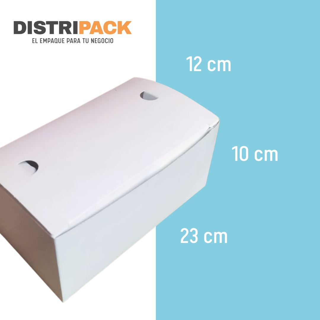 CAJA PANADERA BLANCA 23X12X10 CMS