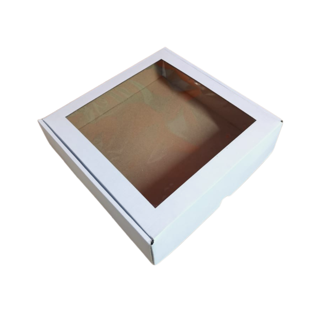 CAJA ENVÍO BLANCA CON VENTANA 25X26X7 CMS