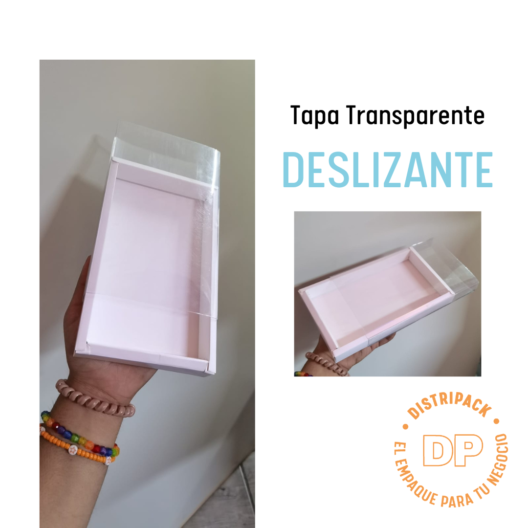 CAJA BLANCA TAPA TRANSPARENTE (19X11X2)