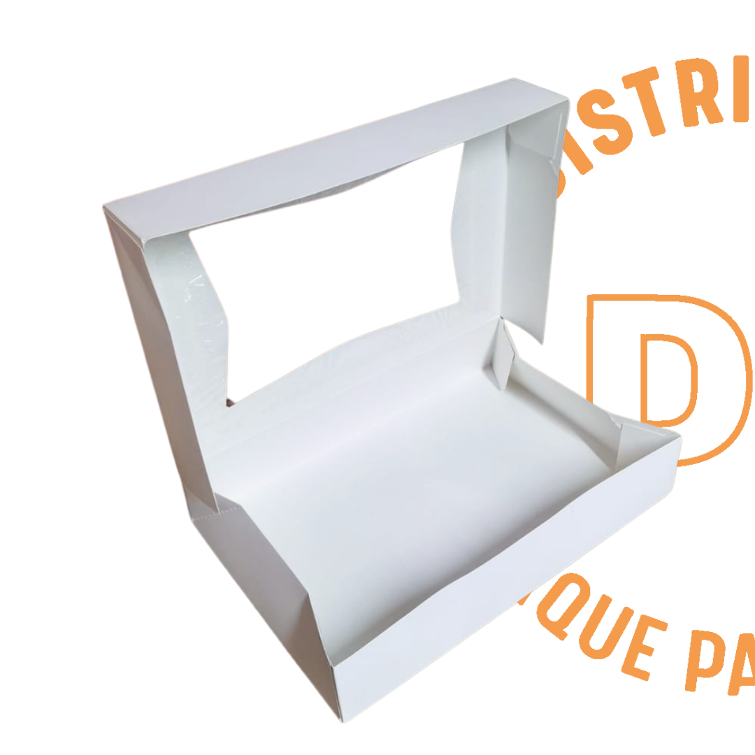 CAJA BLANCA CON VENTANA CRUZADA 41X30X6 CMS