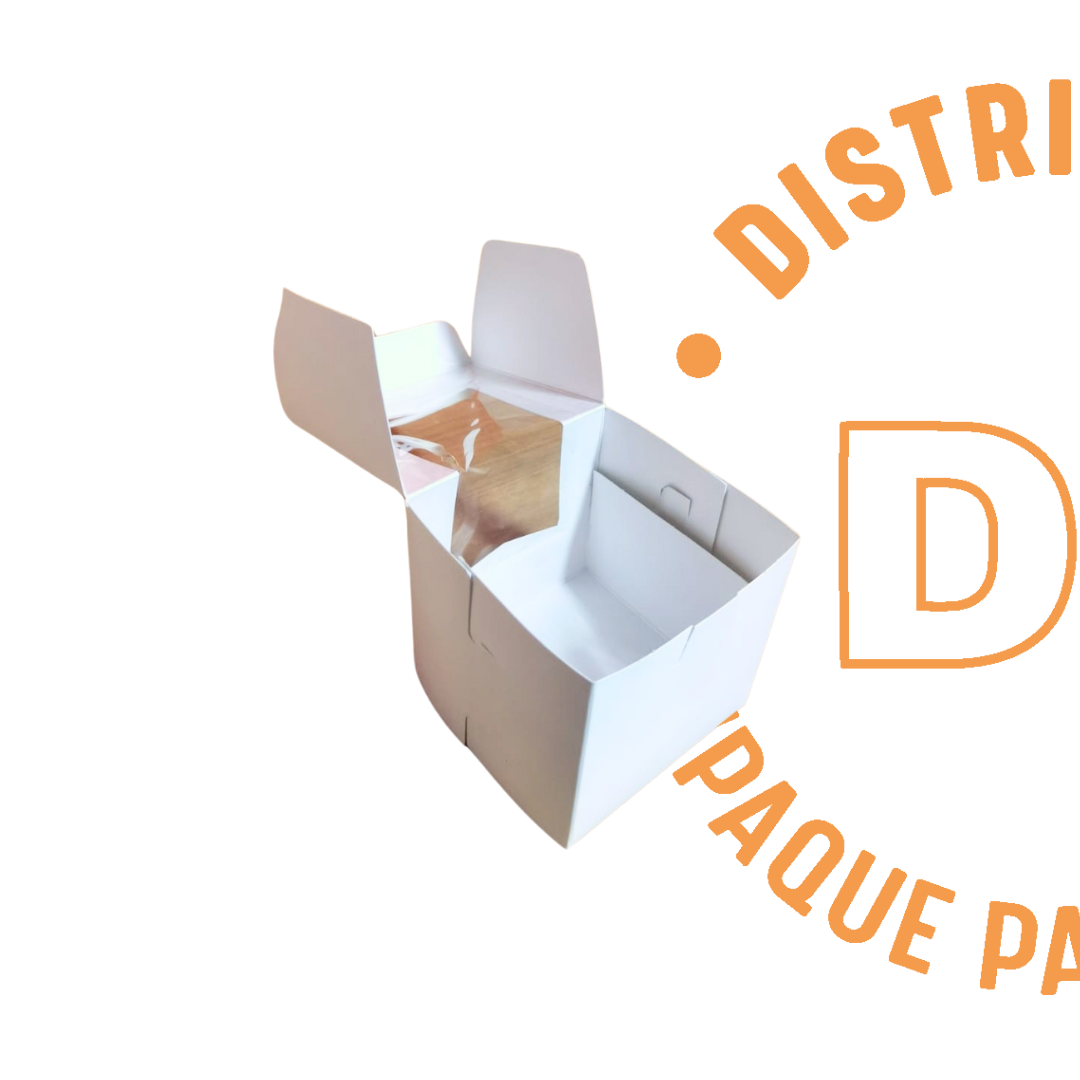 CAJA CUPCAKE 1 PZ BLANCA Ventana Cruzada 10X10X10 CMS