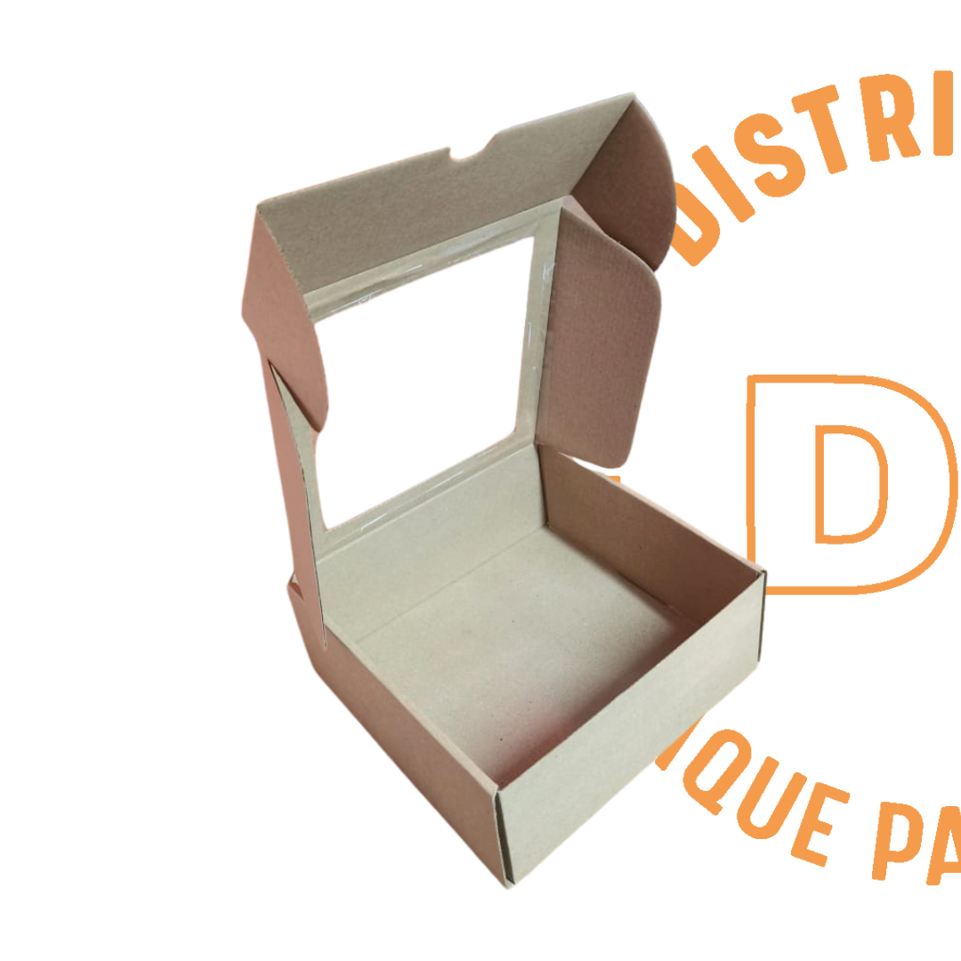 CAJA ENVÍO KRAFT CON VENTANA 20X20X8 CMS