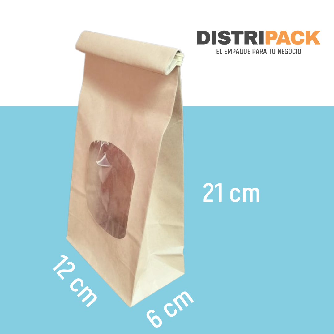 Bolsa de Papel con Ventana #1 (12x6x21)