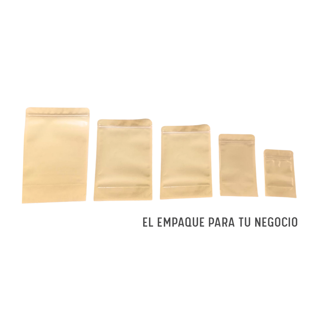 BOLSA STANDUP KRAFT/TRANSPARENTE