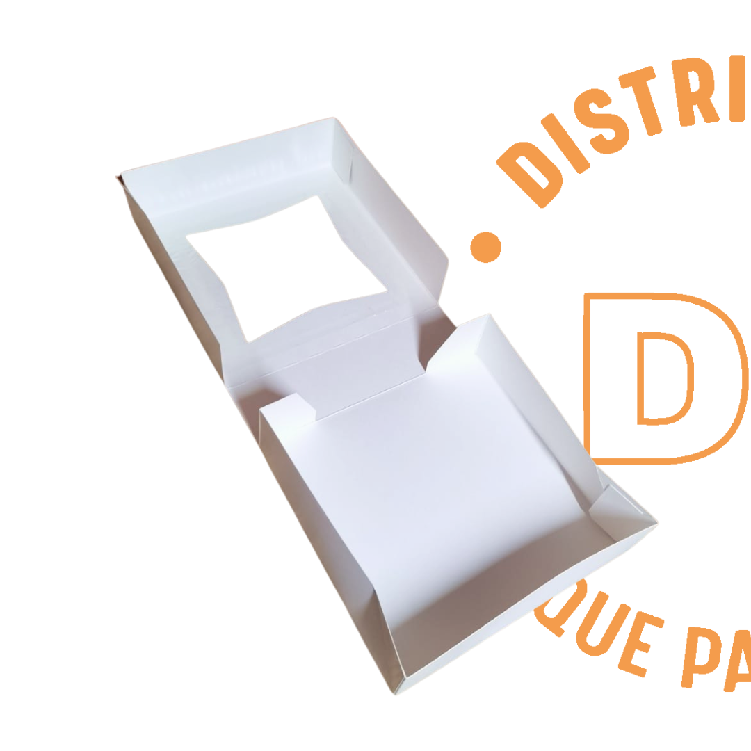 CAJA BLANCA CON VENTANA CRUZADA 23X23X6 CMS