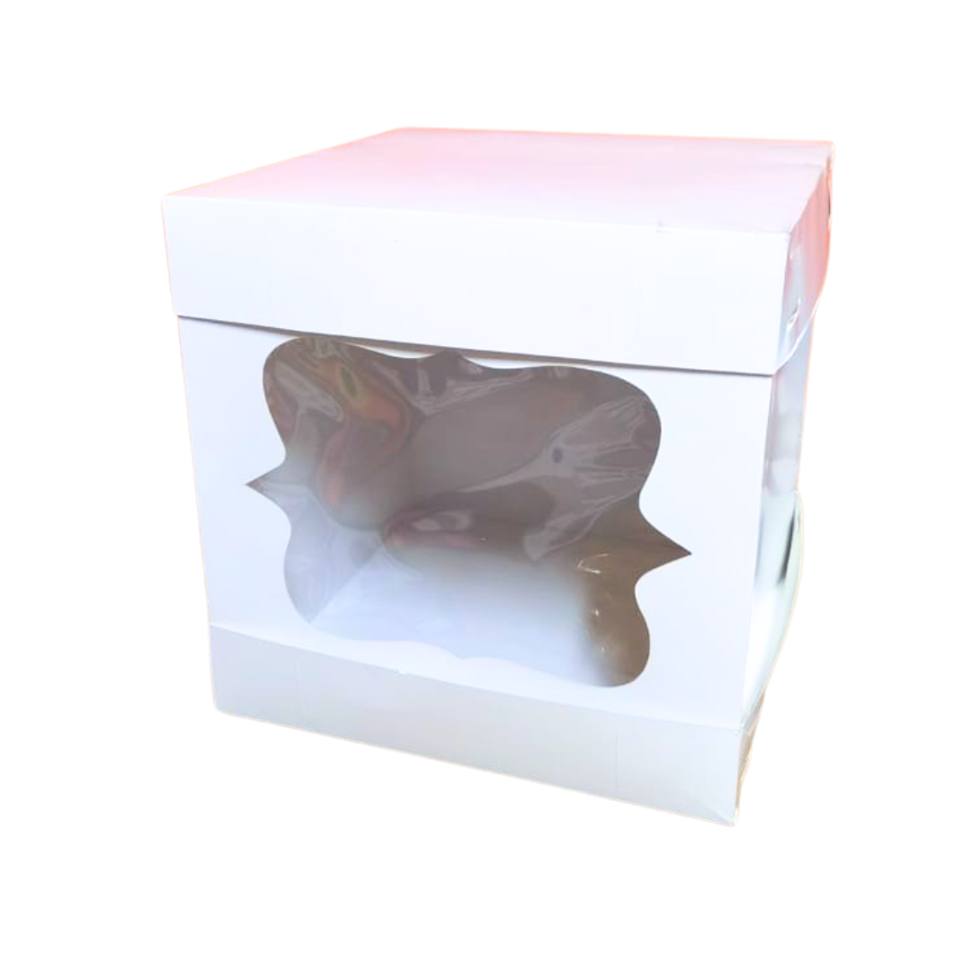 CAJA PARA PASTEL VENTANA CORCHETE 12" 30X30X30 CMS