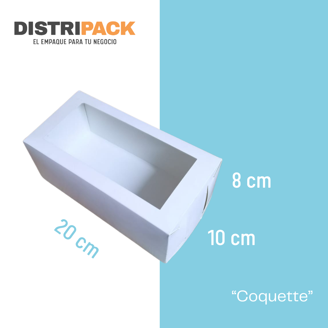 CAJA BLANCA CON VENTANA 20X10X8 CMS