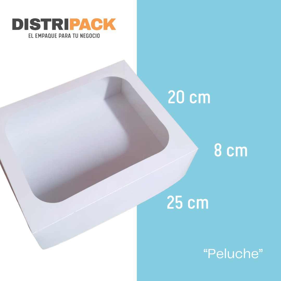 CAJA BLANCA CON VENTANA 25X20X8 CMS