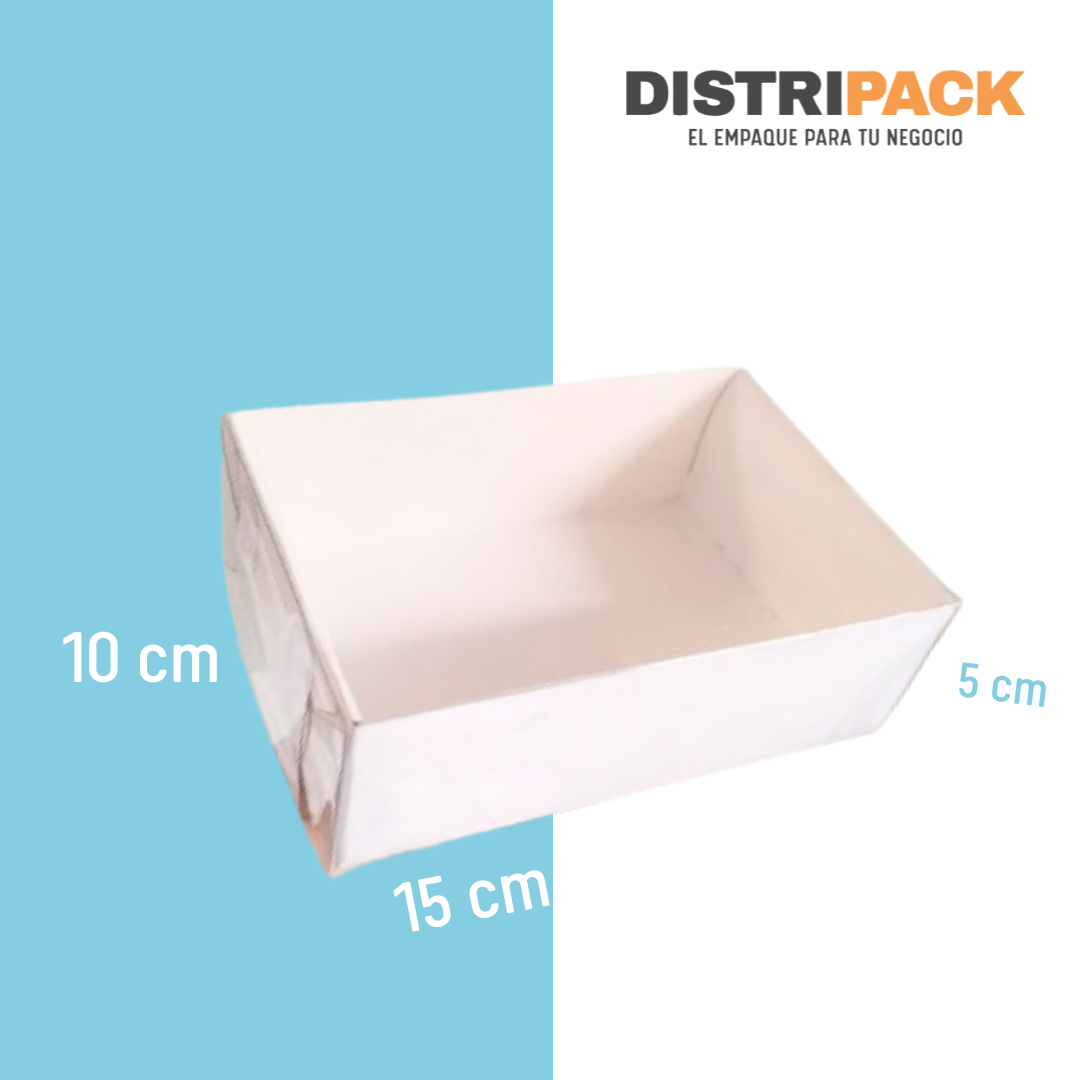 BASE BLANCA TAPA TRANSPARENTE (15X10X5)