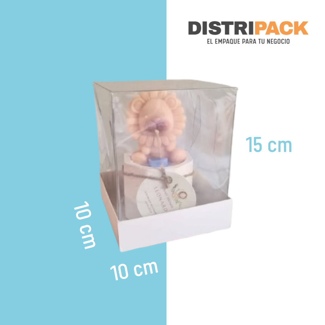 BASE BLANCA TAPA TRANSPARENTE (8X8X10)