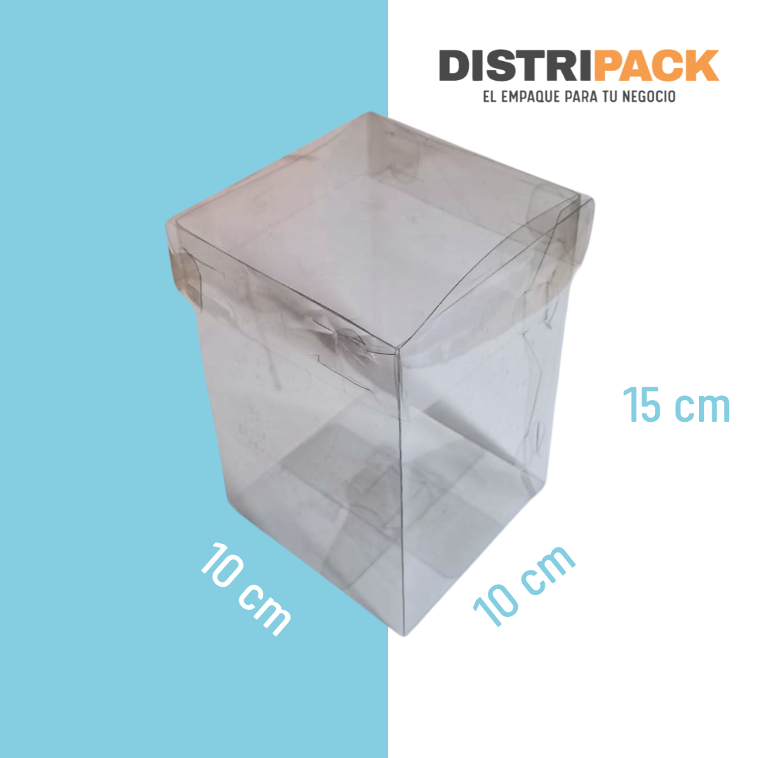 CAJA TRANSPARENTE CON TAPA (10x10x15)