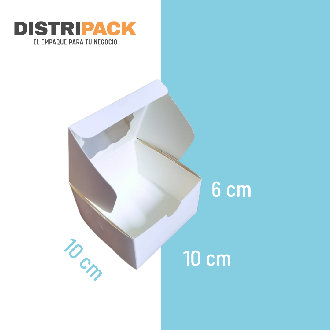 CAJA BLANCA CON VENTANA ONDULADA 10x10x6 CMS