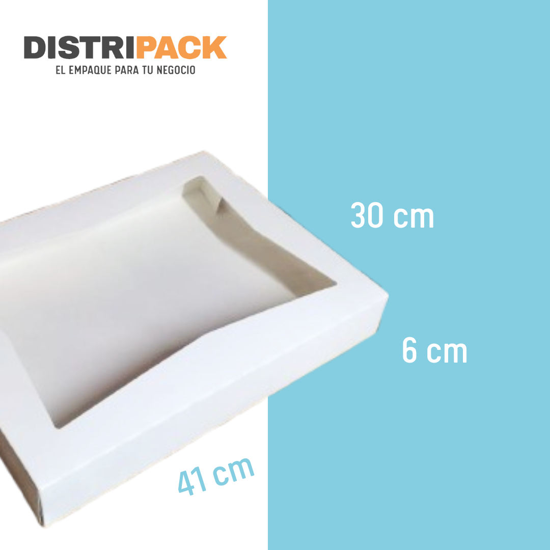 CAJA BLANCA CON VENTANA CRUZADA 41X30X6 CMS