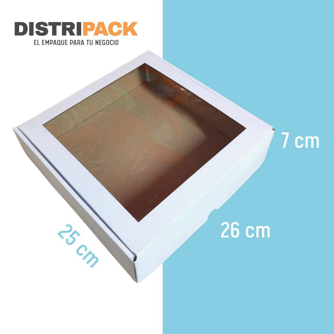 CAJA ENVÍO BLANCA CON VENTANA 25X26X7 CMS