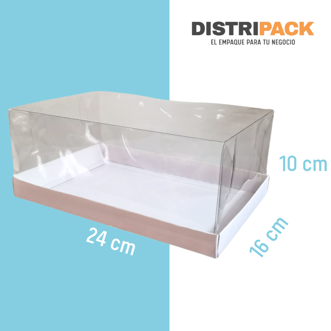 BASE BLANCA TAPA TRANSPARENTE (24X16X10)