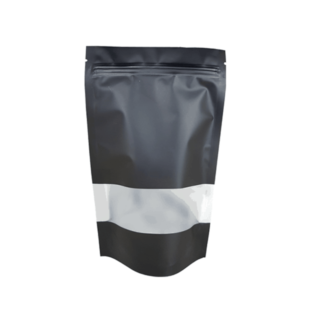 BOLSA STANDUP NEGRA CON VENTANA RECTANGULAR