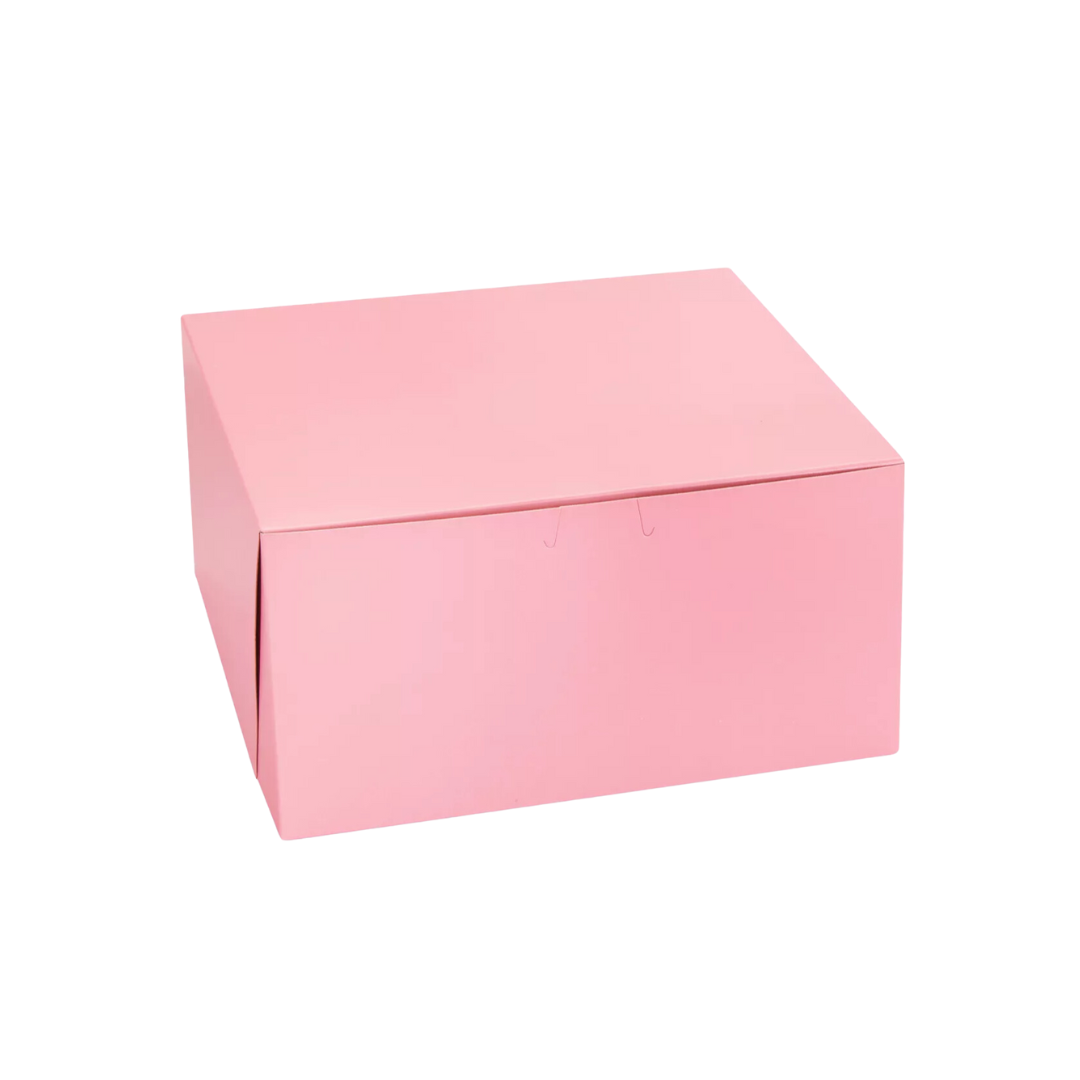 CAJA PARA PASTEL ROSA 7" 18X18X10 CMS