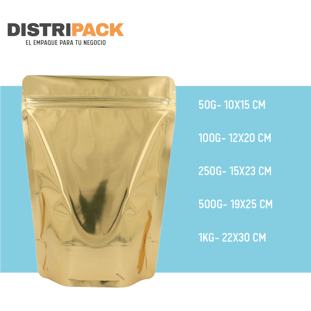 BOLSA STANDUP DORADA