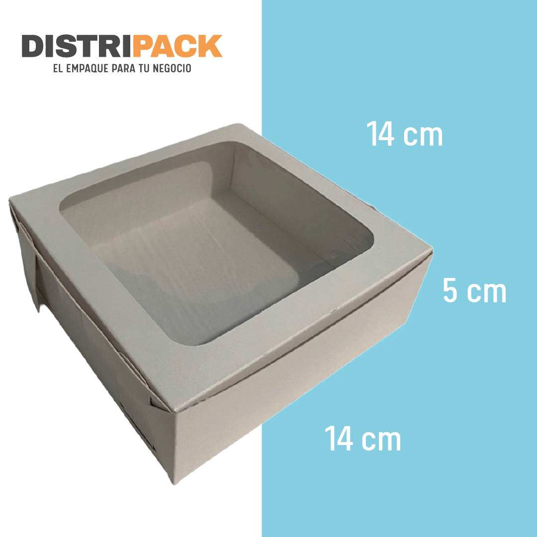 CAJA BLANCA CON VENTANA 14X14X5 CMS