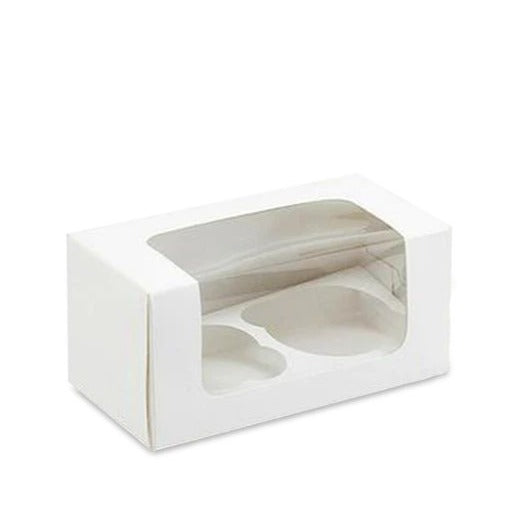 CAJA CUPCAKE 2 PZS BLANCA Autoarmable 16X8X8 CMS