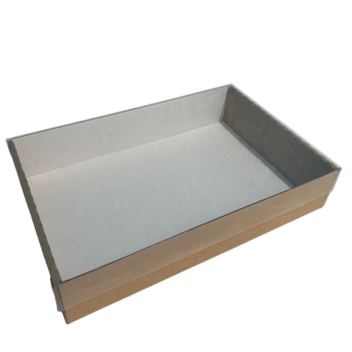 BLANCA/KRAFT ENVÍO TAPA TRANSPARENTE 30X20X6 CMS