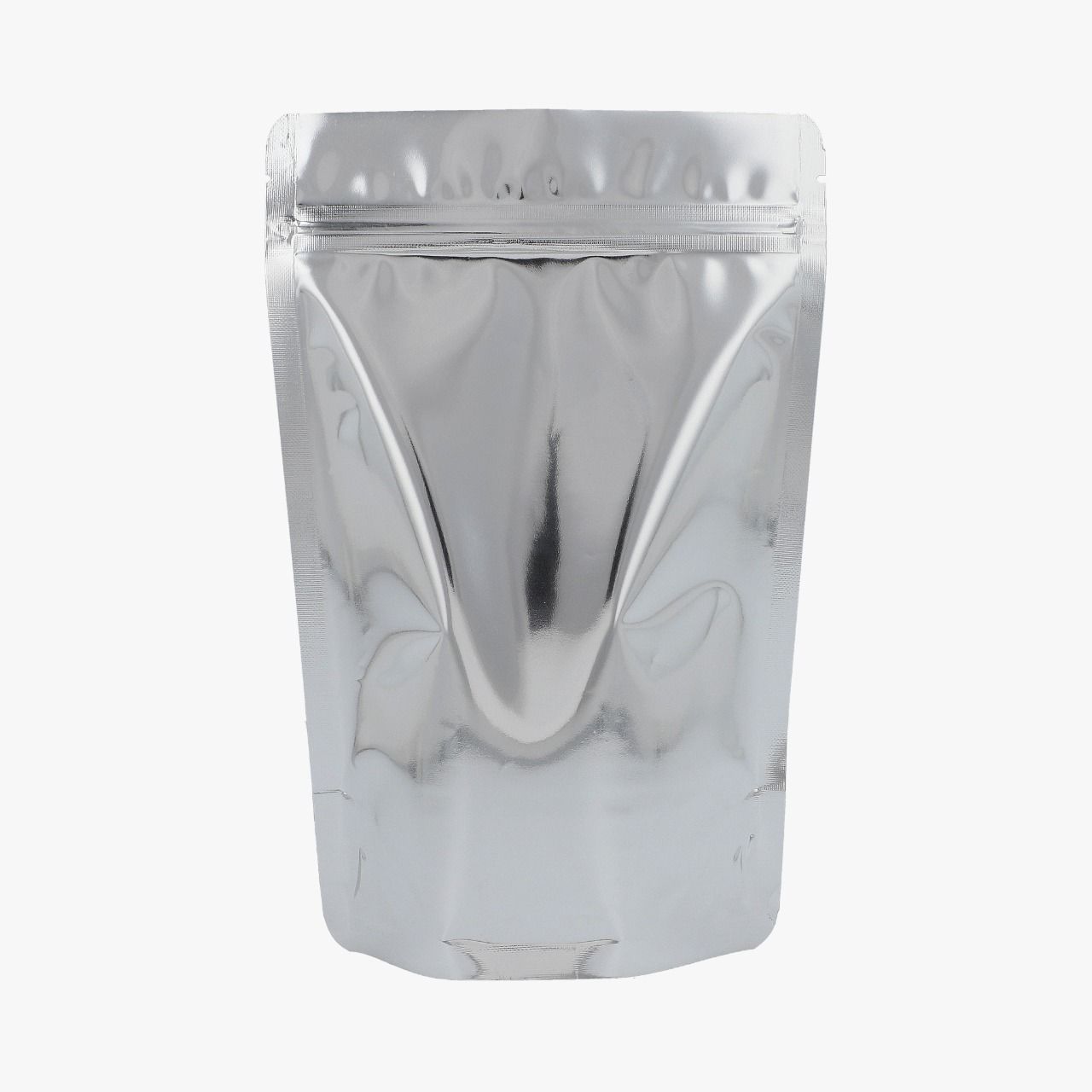 BOLSA STANDUP PLATEADA/TRANSPARENTE