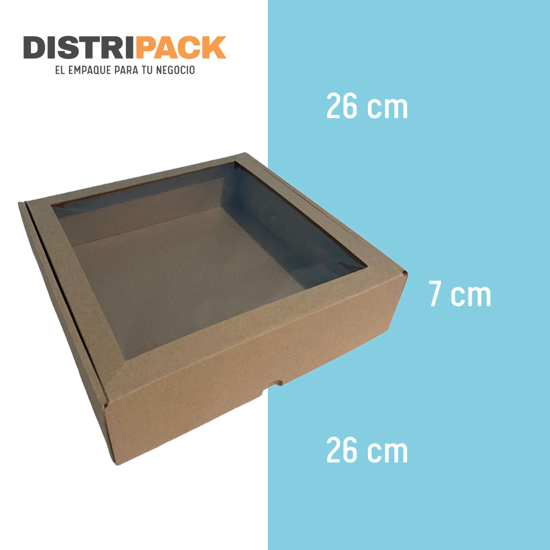 CAJA ENVÍO KRAFT CON VENTANA 25X26X7 CMS
