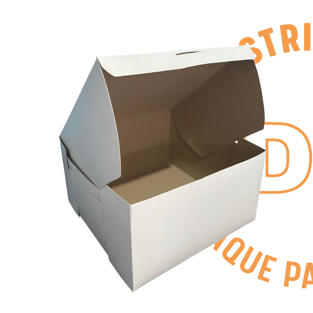CAJA PARA PASTEL BLANCA 9" 23X23X13 CMS