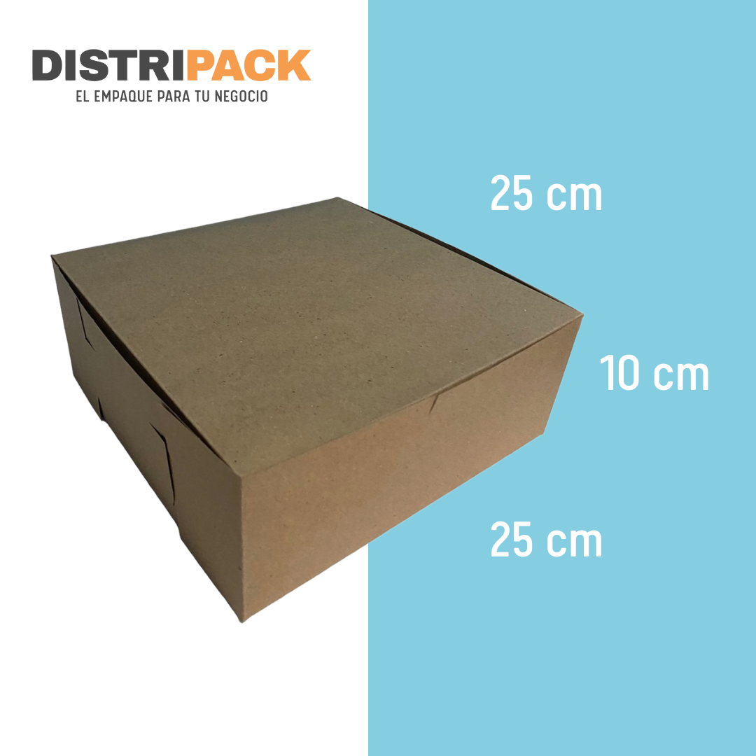 CAJA PARA PASTEL KRAFT 25X25X10 CMS