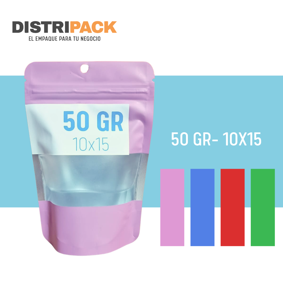 BOLSA STANDUP DIF COLORES 50 GR