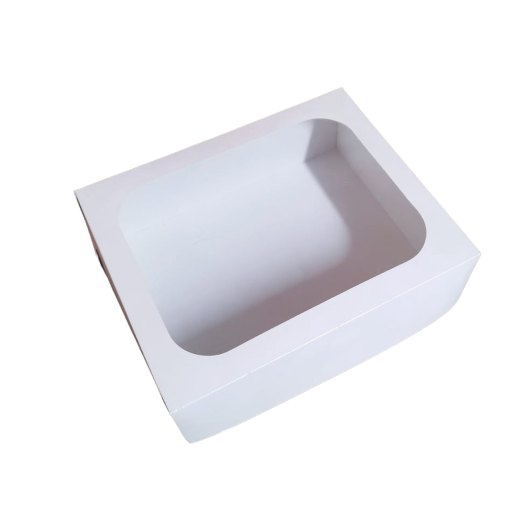 CAJA BLANCA CON VENTANA 25X20X8 CMS