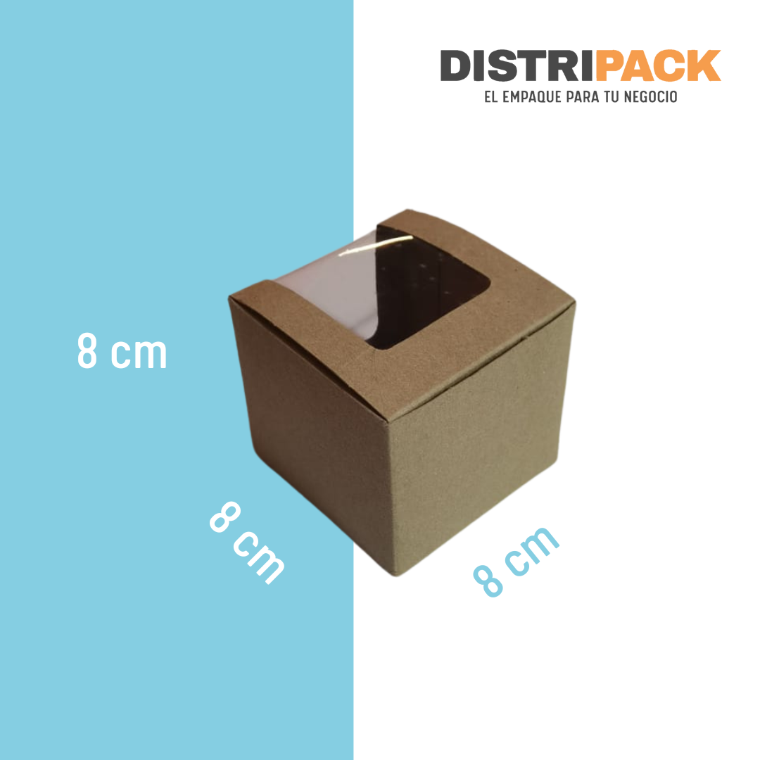 CAJA CUPCAKE 1 PZ KRAFT MINI autoarmable 8X8X8 CMS