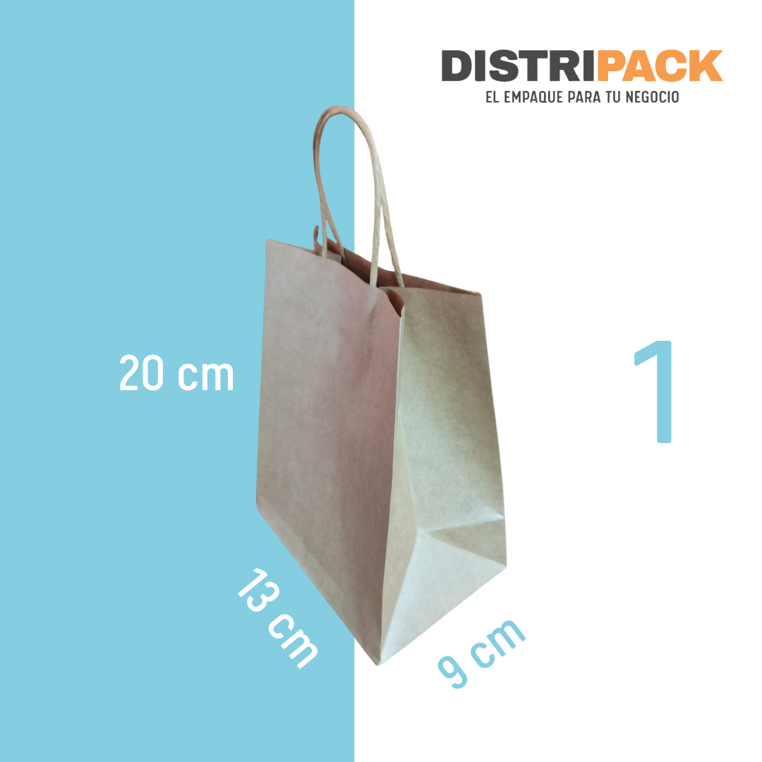 Bolsa Kraft con Asa #1 (13X9X20)