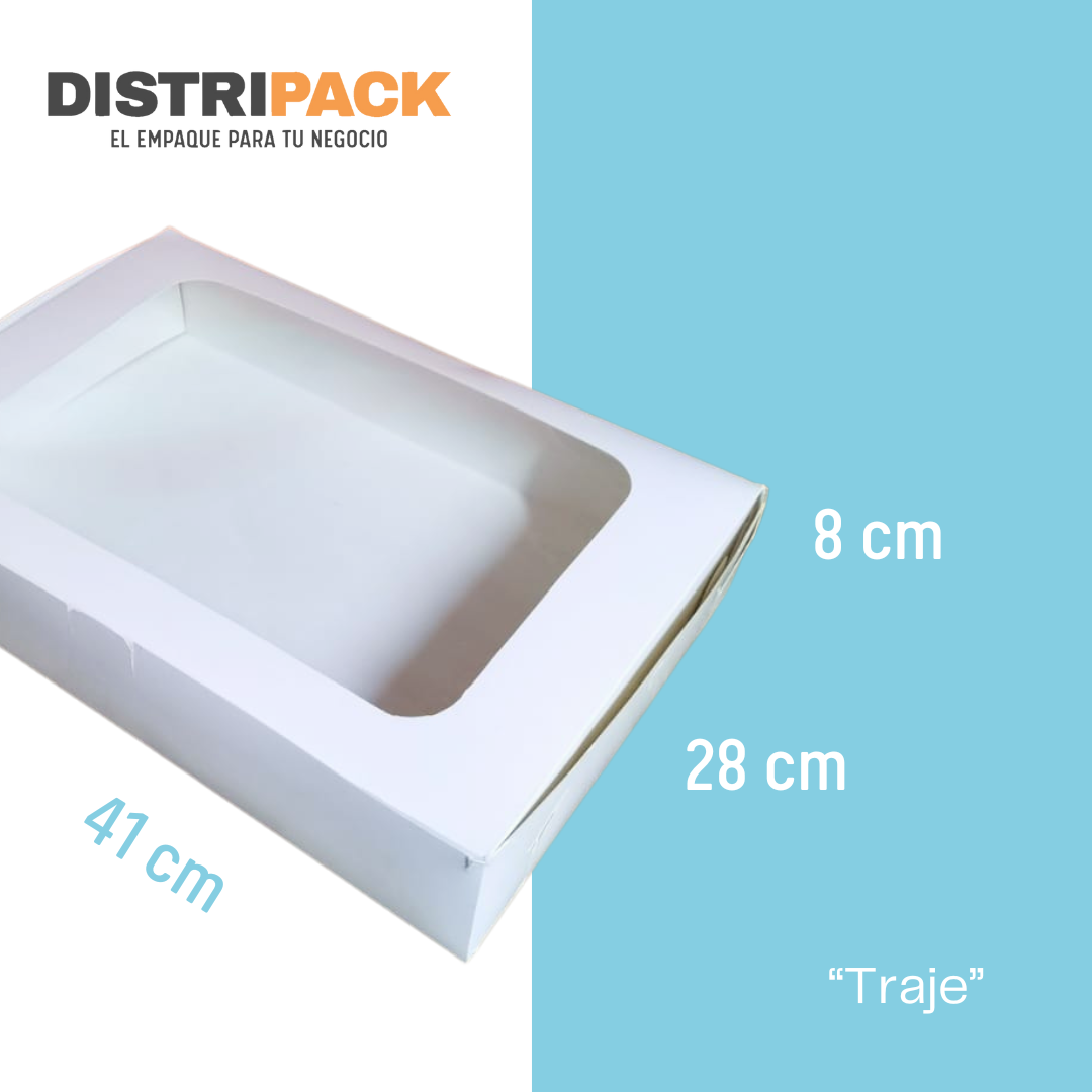 CAJA BLANCA CON VENTANA 41X28X8 CMS