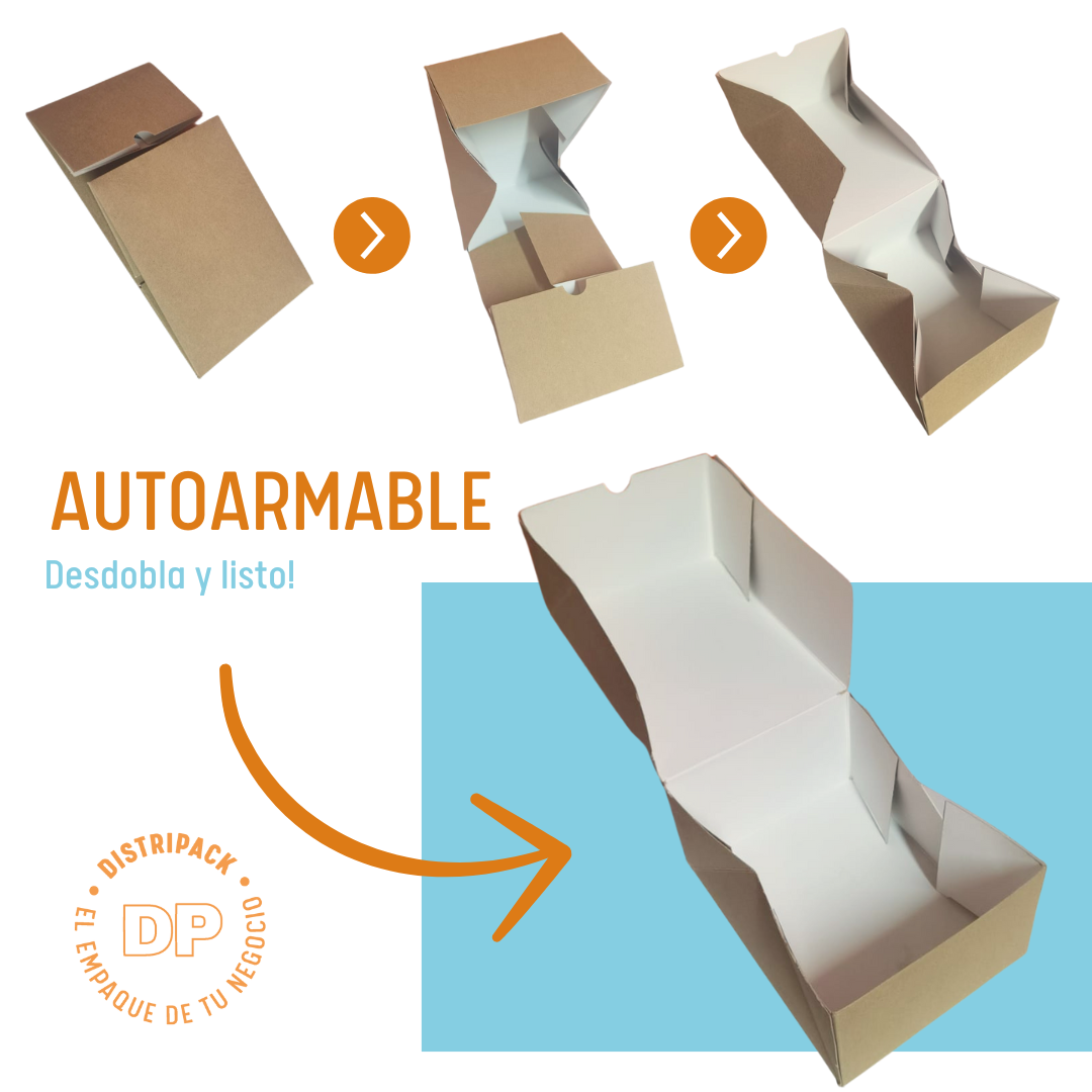 CAJA PANADERA KRAFT AUTOARMABLE 31X23X8 CMS