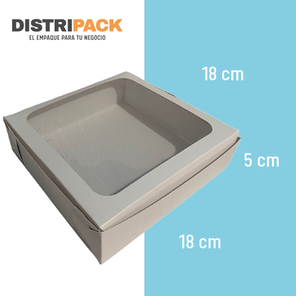 CAJA BLANCA CON VENTANA 18X18X5 CMS