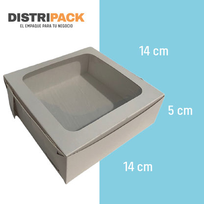 CAJA BLANCA CON VENTANA 14X14X5 CMS