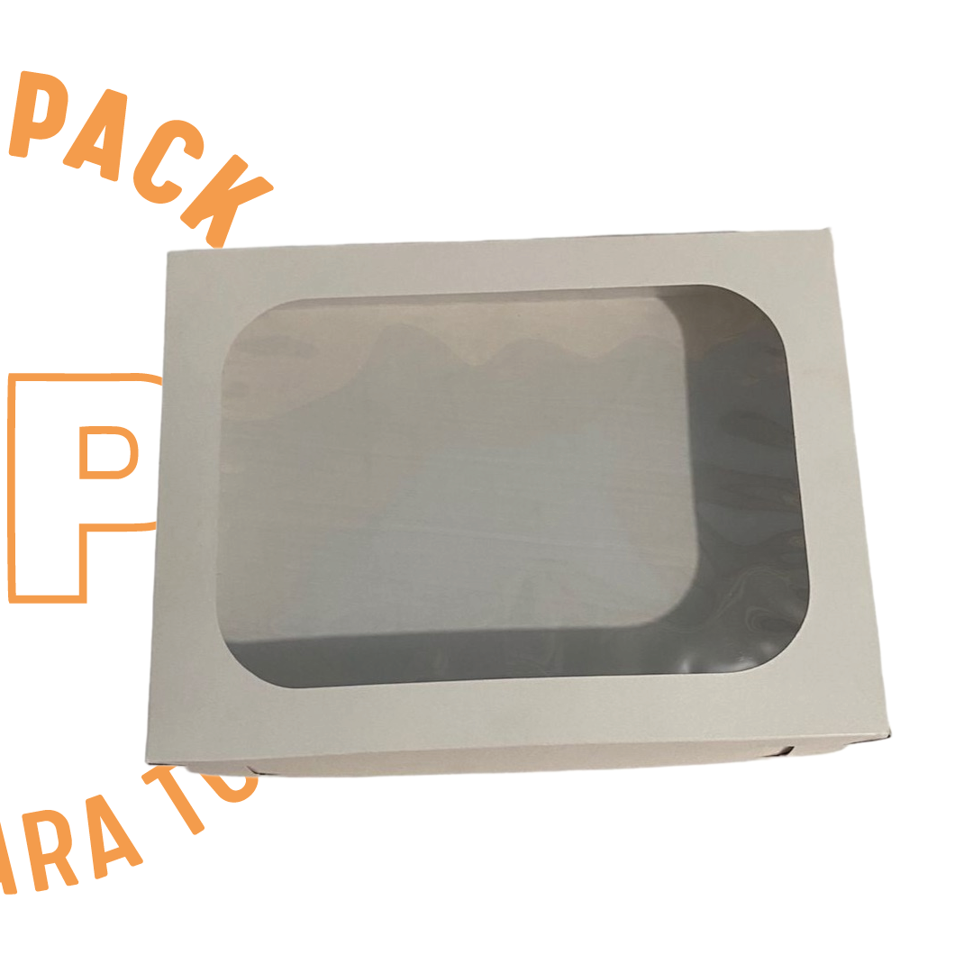 CAJA BLANCA CON VENTANA 24X18X5 CMS