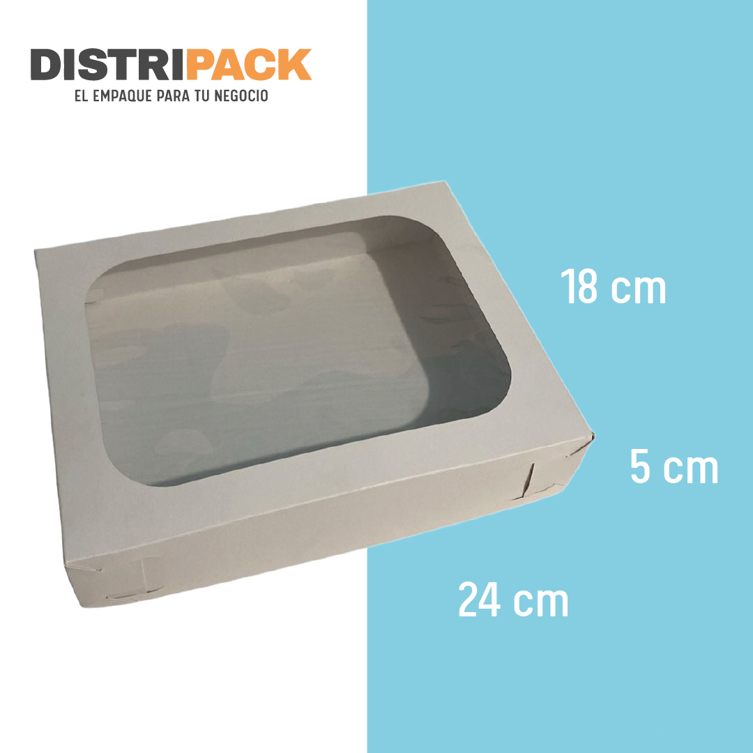 CAJA BLANCA CON VENTANA 24X18X5 CMS