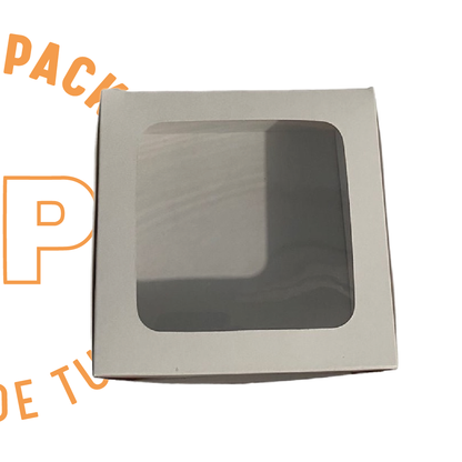 CAJA BLANCA CON VENTANA 11X11X5 CMS