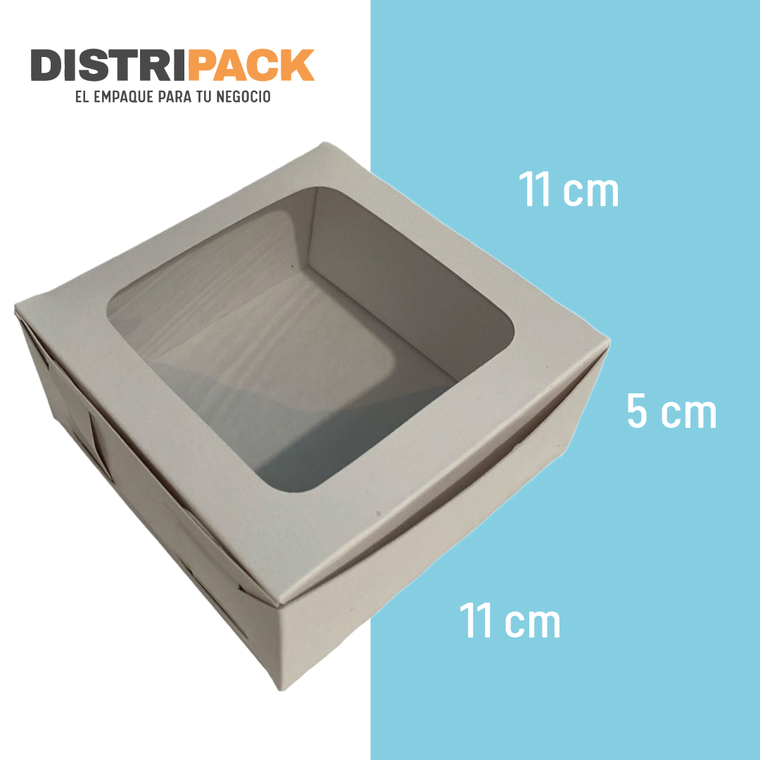 CAJA BLANCA CON VENTANA 11X11X5 CMS