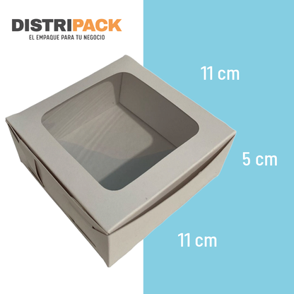 CAJA BLANCA CON VENTANA 11X11X5 CMS