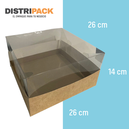 CAJA TAPA TRANSPARENTE 26X26X15 CMS
